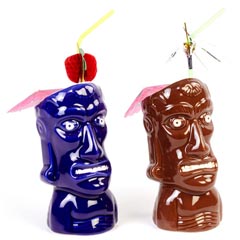 Groovy GRV-20217 Ceramic Tiki Mug, 8x17,5 cm, 350 cc, Kahverengi