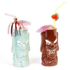 Groovy GRV-20219 Ceramic Tiki Mug, 8x17,5 cm, 350 cc, Kahverengi