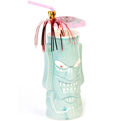 Groovy GRV-20219 Ceramic Tiki Mug, 8x17,5 cm, 350 cc, Yeşil