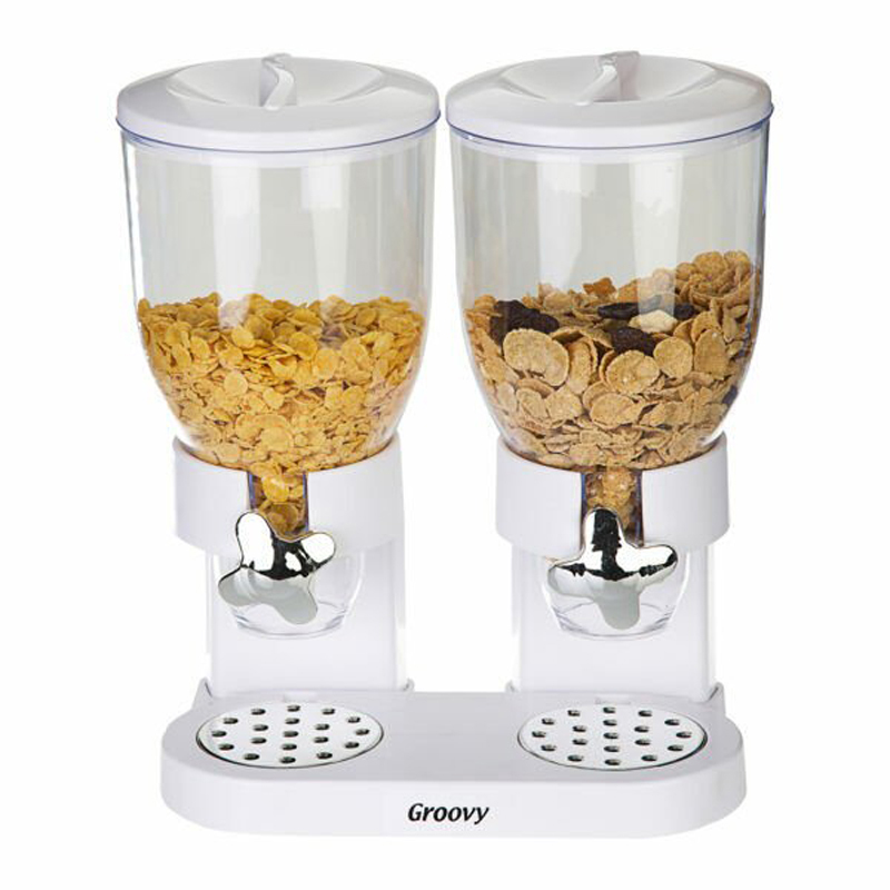 Groovy İkili Corn Flakes Dispenser, 3,5x2 l, Beyaz
