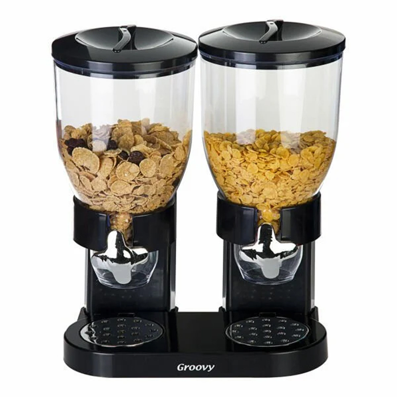 Groovy İkili Corn Flakes Dispenser, 3,5x2 l, Siyah