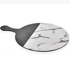 Happy Chef Marble Kulplu Pano, 35 cm, Siyah