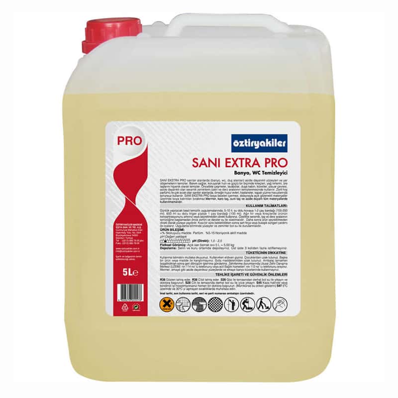 Öztiryakiler Sani Extra Pro Armatürler Banyo ve Tuvalet Temizleme Ürünü, 5 lt