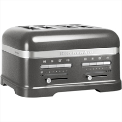 KitchenAid Artisan 4 Dilim Ekmek Kızartma Makinesi, Medallion Silver, 5KMT4205EMS