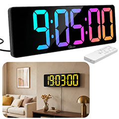 Loyka DİJİ150 RGB Renkli Büyük Ekranlı Dijital Saat, Uzaktan Kumandalı