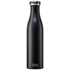Lurch 240928 Paslanmaz Çelik Termos, Çift Cidarlı, Sızdırmaz, 750 ml, Mat Siyah