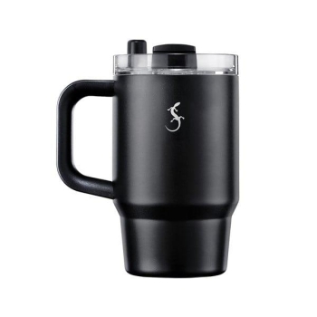 Lurch 270977 Big Cup, Paslanmaz Çelik Termos, Uzatılabilir Pipetli, Çift Cidarlı, Sızdırmaz, 0.8 L, Mat Siyah