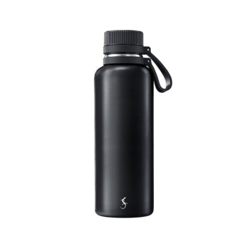 Lurch 270980 OutdoorPaslanmaz Çelik Termos, Çift Cidarlı, Sızdırmaz, 1 L, Mat Siyah