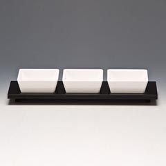 Zicco Melamin Çerezlik Sosluk, Akrilik Standlı, K-6006 Model, 3'lü, 32x10x5,5 cm