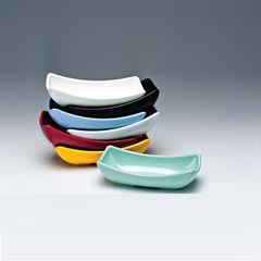Zicco Mini Melamin Gondol Tabak, 14x6,5x4 cm, Beyaz