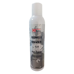 My Bake Metalik Sprey Gıda Boyası, Gümüş, 250 ml