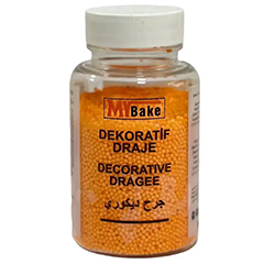 My Bake Turuncu Boncuk Şeker, 200 gr, 0 mm