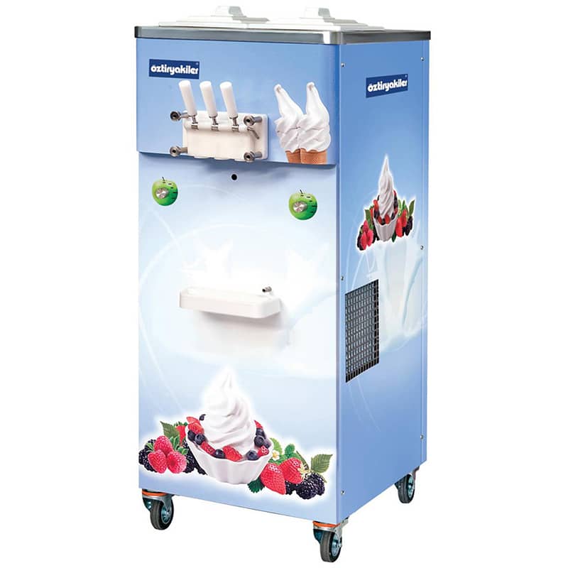 Öztiryakiler 3 Kollu Dondurma Makinesi, Pompalı, 2x11 lt