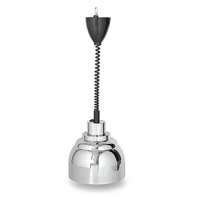 Standart Model Asansörlü Sıcak Tutucu Lamba Krom, 250 W, Çap 24,5 cm, Yükseklik 25 cm, Kablo boyu 55-130 cm