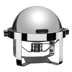 Öztiryakiler Chafing Dish, Küresel Kapak, Düz Ayak, Mat, Kızaklı, Isıtıcısız