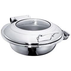 Öztiryakiler Chafing Dish, Yuvarlak, Cam Kapaklı, Ayaksız, 6 L, Gn 2/3