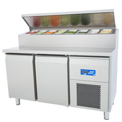 Öztiryakiler Çift Inox Kapılı Buzdolabı, Pizza Hazırlık Tablalı, Tag 270 Ntv, 142x70 cm