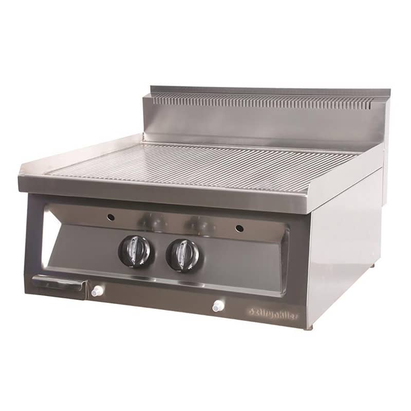 Öztiryakiler Gazlı Grill Plate, Oluklu, Sert Krom Kaplı, 70x65x30 cm, OGPG 7065 N PS