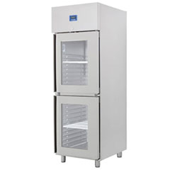 Öztiryakiler İki Yarım Cam Kapılı Dik Tip Buzdolabı , K Tip , GN 600 NMV Model, 304 Kalite