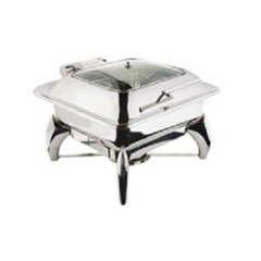 Öztiryakiler Kare Cam Kapaklı Chafing Dish, Ayaklı, Gn 2/3, 6 lt