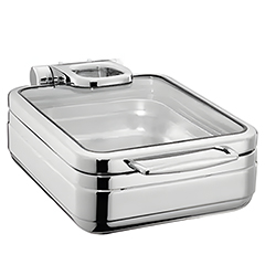 Öztiryakiler Lux Chafing Dish, Hidrolik Cam Kapaklı, Kare, Gn 1/2, 4 lt