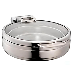 Öztiryakiler Lux Chafing Dish, Hidrolik Cam Kapaklı, Yuvarlak, Gn 2/3, 6 lt