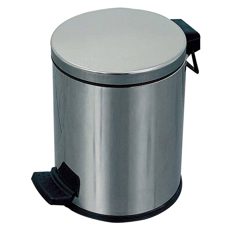 Öztiryakiler Pedallı Çöp Kovası, Paslanmaz Kapaklı, 5 lt