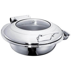 Öztiryakiler Yuvarlak Cam Kapaklı Chafing Dish, Ayaksız, 2/3 Gn