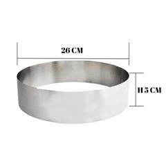 Beysa Pasta Çemberi Pandispanya Çember Inox 26 cm H5 2 mm