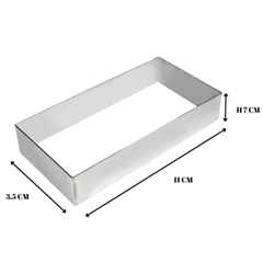 Beysa Pasta Çemberi Pandispanya  Inox Dikdörtgen 11x3,5 Cm H 7