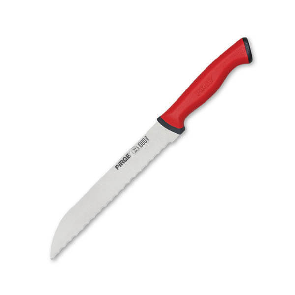 Pirge Duo Ekmek Bıçağı Pro 17,5 cm, Dişli, Kırmızı