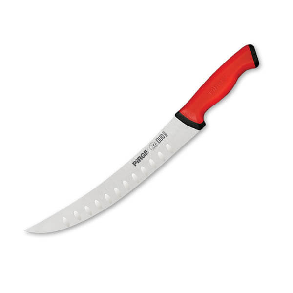 Pirge Duo Oluklu Et Doğrama Bıçağı, 21 cm, Kırmızı