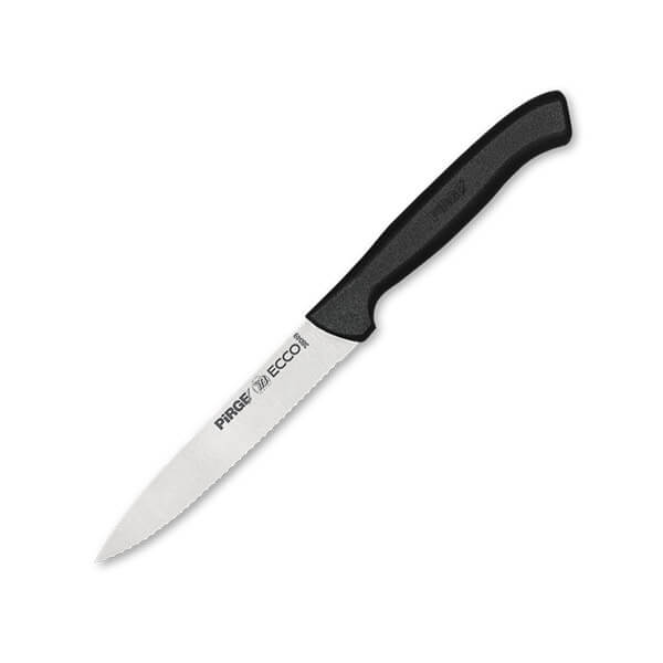 Pirge Ecco Dişli, Sivri Sebze Bıçağı, 12 cm, Siyah