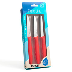 Pirge Pure Line Meyve Bıçağı Seti, 6 adet x 9 cm, Kırmızı