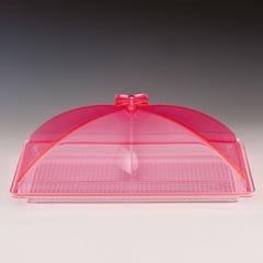Zicco Polikarbon Tepsili Muhafaza Kabı, Akrilik Kapaklı, 28x43 cm, Pembe