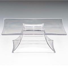 Zicco Polikarbon Teşhir Standı, Ayaklı, 30x30x10,5 cm, Şeffaf