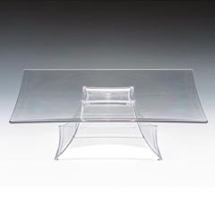 Zicco Polikarbon Teşhir Standı, Ayaklı, 35x35x10,5 cm, Şeffaf