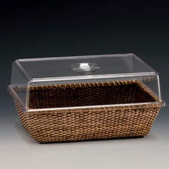 Zicco Rattan Sepetli Fanus, Polikarbon Kapaklı, 34,5x24x17 cm