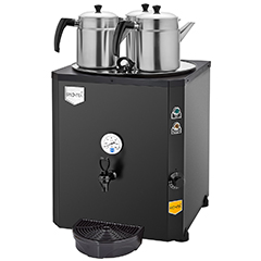 Remta DE10 Jumbo Çay Makinesi, Elektrikli, 3 Demlikli, 40 Litre Kapasiteli , Siyah