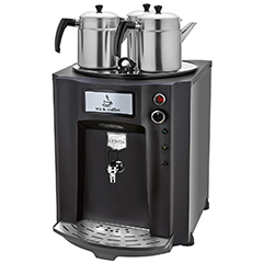 Remta DE10P Premium Jumbo Çay Makinesi, Elektrikli, 3 Demlikli, 40 Litre Kapasiteli, Siyah
