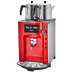 Remta DE12P Premium Jumbo Çay Makinesi, Elektrikli, 2 Demlikli, 15 Litre Kapasiteli, Kırmızı