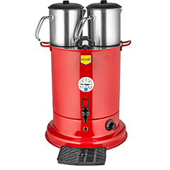 Remta EL10 Elite Çay Makinesi, Elektrikli, 2 Demlikli, 25 Litre Kapasiteli , Kırmızı