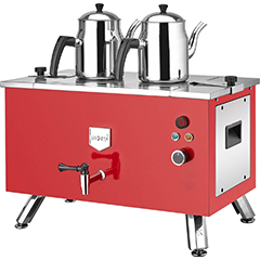 Remta EP02(L) Çift Cidarlı Çay Makinesi, Elektrikli, 2 Demlikli, 20 Litre Kapasiteli, Kırmızı
