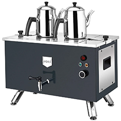 Remta EP02(L) Çift Cidarlı Çay Makinesi, Elektrikli, 2 Demlikli, 20 Litre Kapasiteli, Siyah