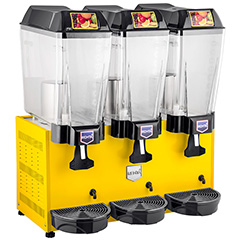 Remta ST16 3'lü Şerbet Soğutma Makinesi, 3 Fıskiyeli, 20+20+20 Litre Kapasiteli, Sarı