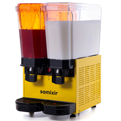 Samixir 40.SMY Klasik Twin Soğuk İçecek Dispenseri, 20+20 Lt, Karıştırıcılı ve Fıskiyeli, Sarı