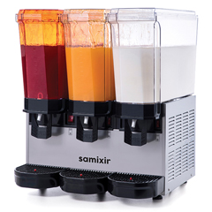Samixir 60.SSMI Klasik Triple Soğuk İçecek Dispenseri, 20+20+20 Lt, 2 Fıskiyeli ve 1 Karıştırıcılı, Inox