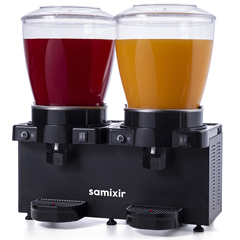 Samixir MM44 Panoramik Twin Soğuk İçecek Dispenseri, 22+22 Lt, Çift Karıştırıcılı, Siyah