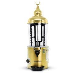 Samixir SC10 Panoramik Sıcak Çikolata ve Salep Makinesi, 10 Lt, Karıştırıcılı, Gold