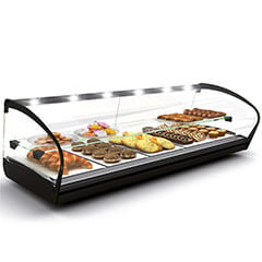 Sayl Shark Line - Dos Pisos Sahara Nötr Teşhir Dolabı, 119x39,5x34 cm, Ledli
